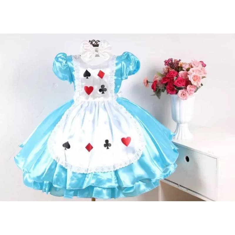Vestido Infantil 1 A 3 Aniversário Alice Pais Das Maravilhas Exclusivo