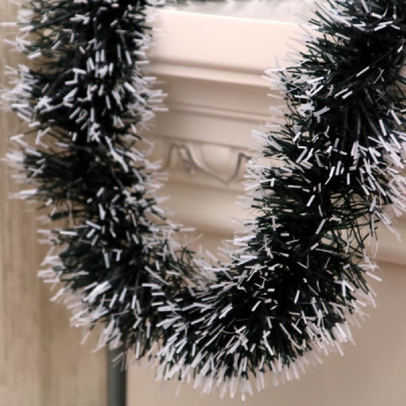 Enfeite Natal Festão Grosso 2m x 17cm (1/3 Peças) Verde Nevado Festa Decoração.SA