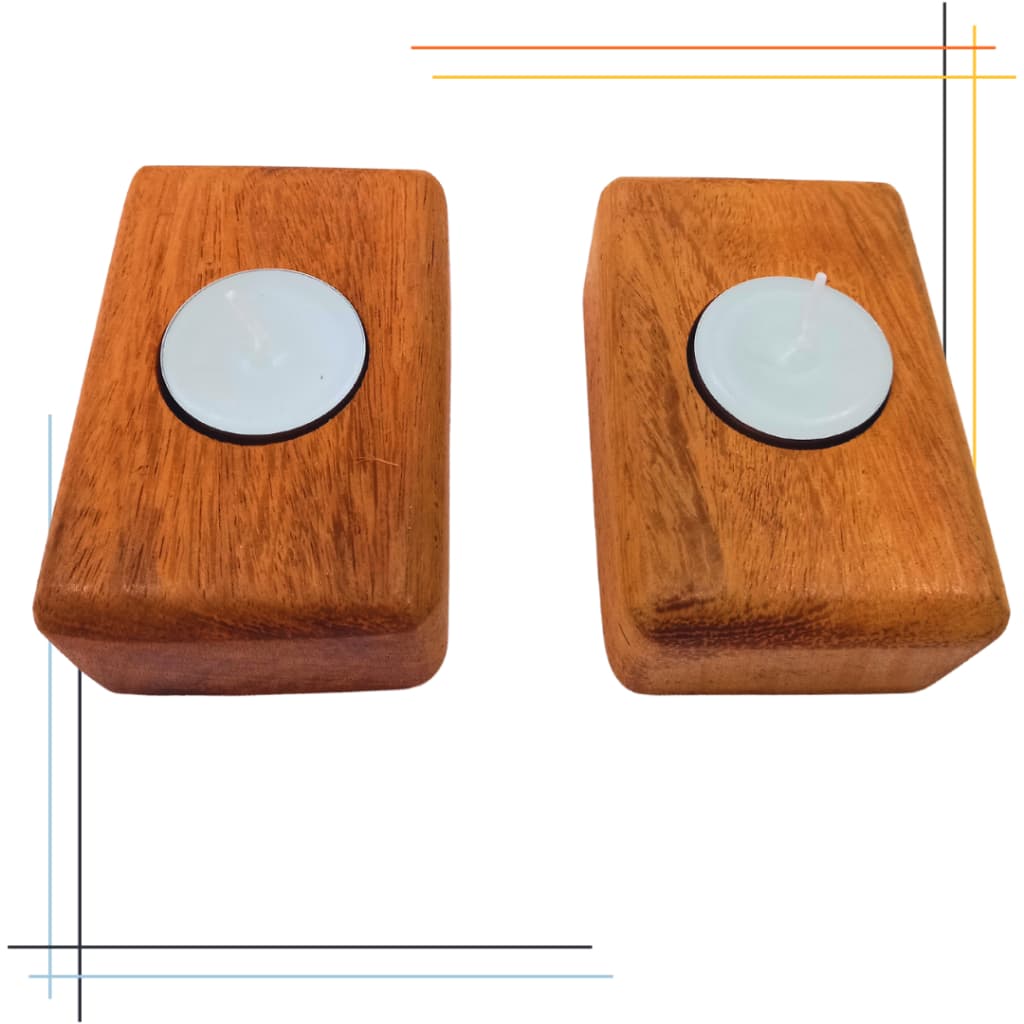 kit Porta vela Rechaud de madeira / Suporte de madeira artesanal para vela Rechaud