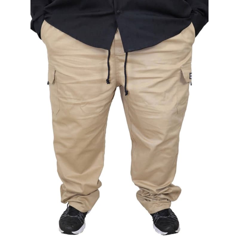 CALÇA CARGO PLUS SIZE 6 BOLSOS ELÁSTICO E CORDÃO NA CINTURA PARA AJUSTAR DO 48 AO 54