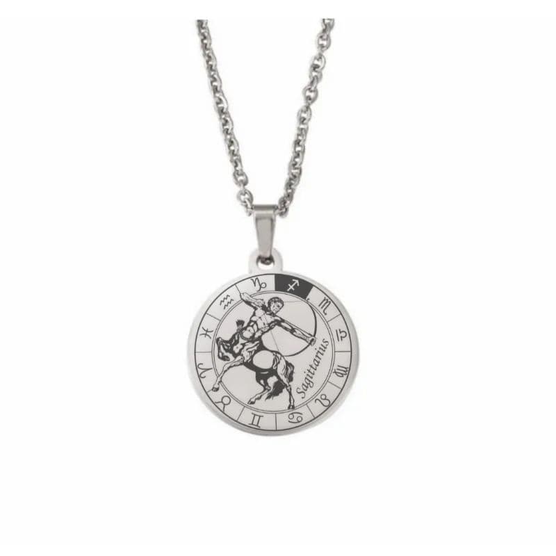 Colar Cordão Corrente Símbolo Signo Sagitário Horóscopo Masculino Feminino Pingente Aço Inoxidavel