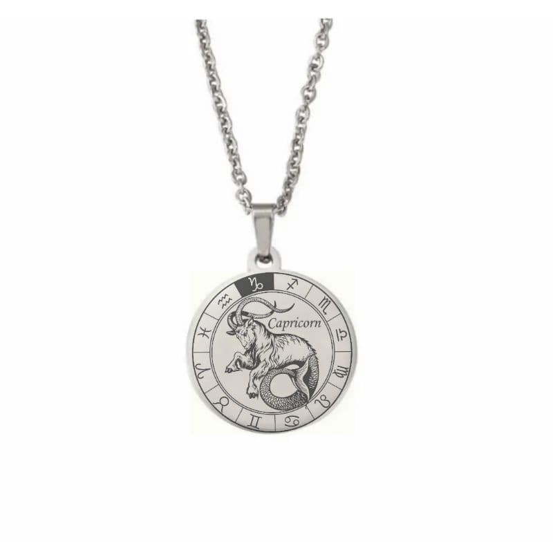 Colar Cordão Corrente Símbolo Horóscopo Signo Capricórnio Masculino Feminino Pingente Aço Inoxidavel Pode Molhar