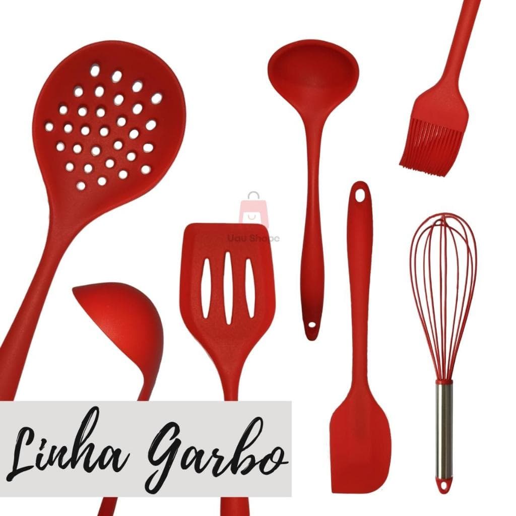 Kit Cozinha Talheres Silicone Utensílios Cozinha 6 Peças