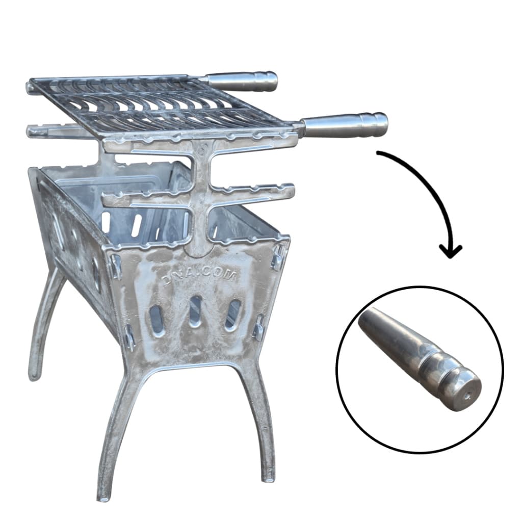 churrasqueira desmontavel aluminio batido fundido 55cm
