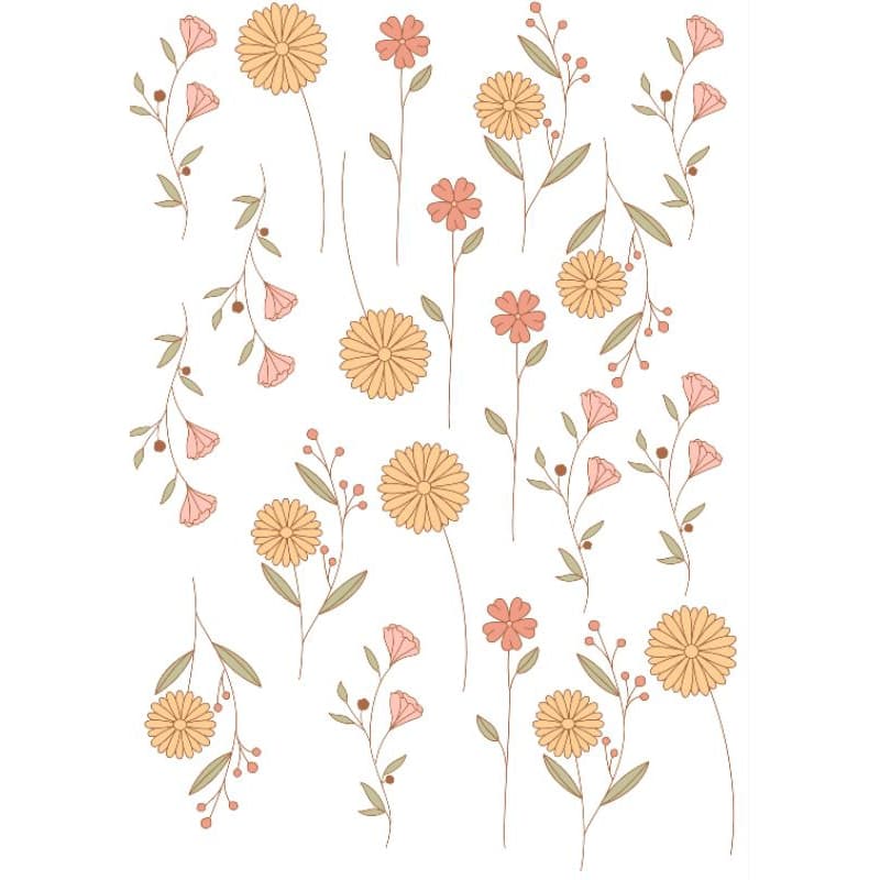 105 Adesivos De Parede Autocolante Jardim Flores Retrô Decoração De Ambientes