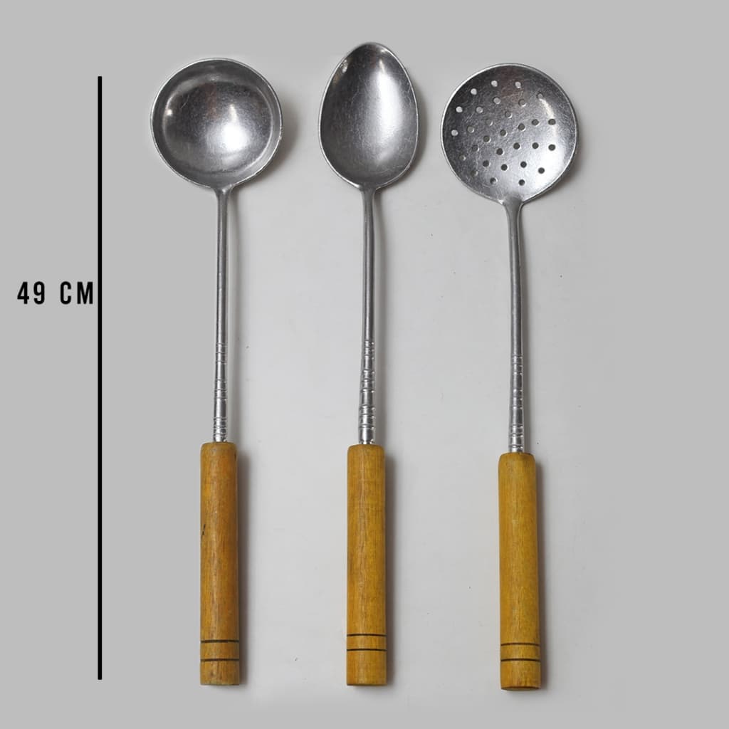 3 colheres grande colher concha e escumadeira 49cm