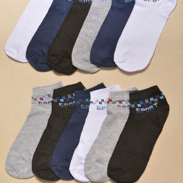 Kit 3 Pares Meia Cano Curto Soquete Dia a Dia Estampadas Masculina