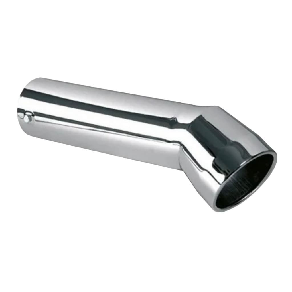 Ponteira Escapamento Caminhão 4" Polegada 50 Cm Comprimento Curva Longa Cromada Metal