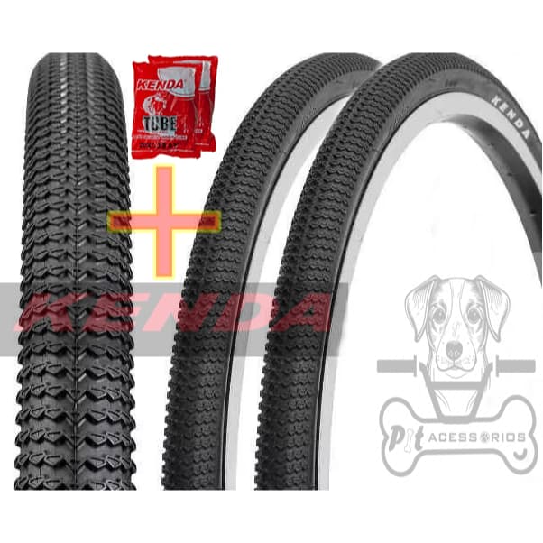 KIT PAR Pneu + Câmara P/ Bike Bmx Race Aro 20 X 1.3/8 Kenda Kompact K1054