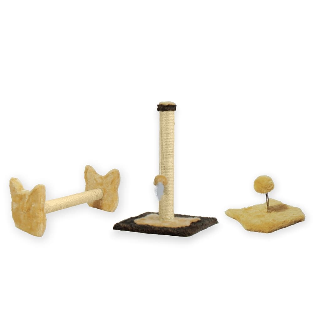 Kit Arranhador Sisal para Gato Poste P, Poste Cara de Gato e Mola Maluca MIUPET