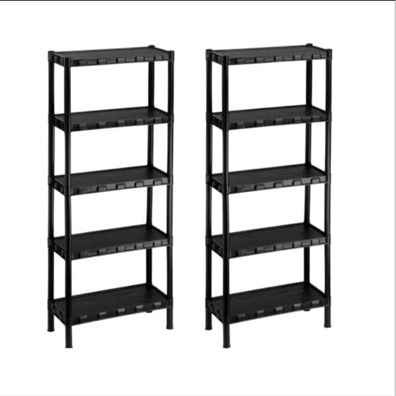 Kit com 2 Estantes Prateleira Modular Multiuso Organizadora Plástico com 5 Prateleiras - COM PEZINHOS - Agraplast