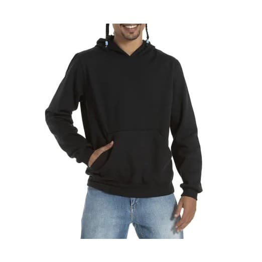 Moletom Masculino Preto Com Bolso Canguru