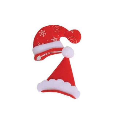 Grampo de Cabelo Enfeite Natalino Gorro de Natal