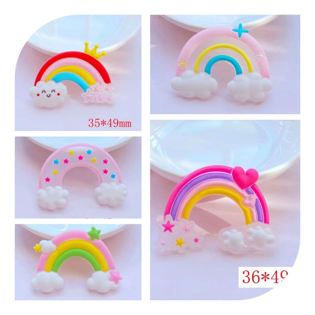 Aplique Emborrachado Para Laços e Tiaras Artesanato Arco Iris 10 unidades
