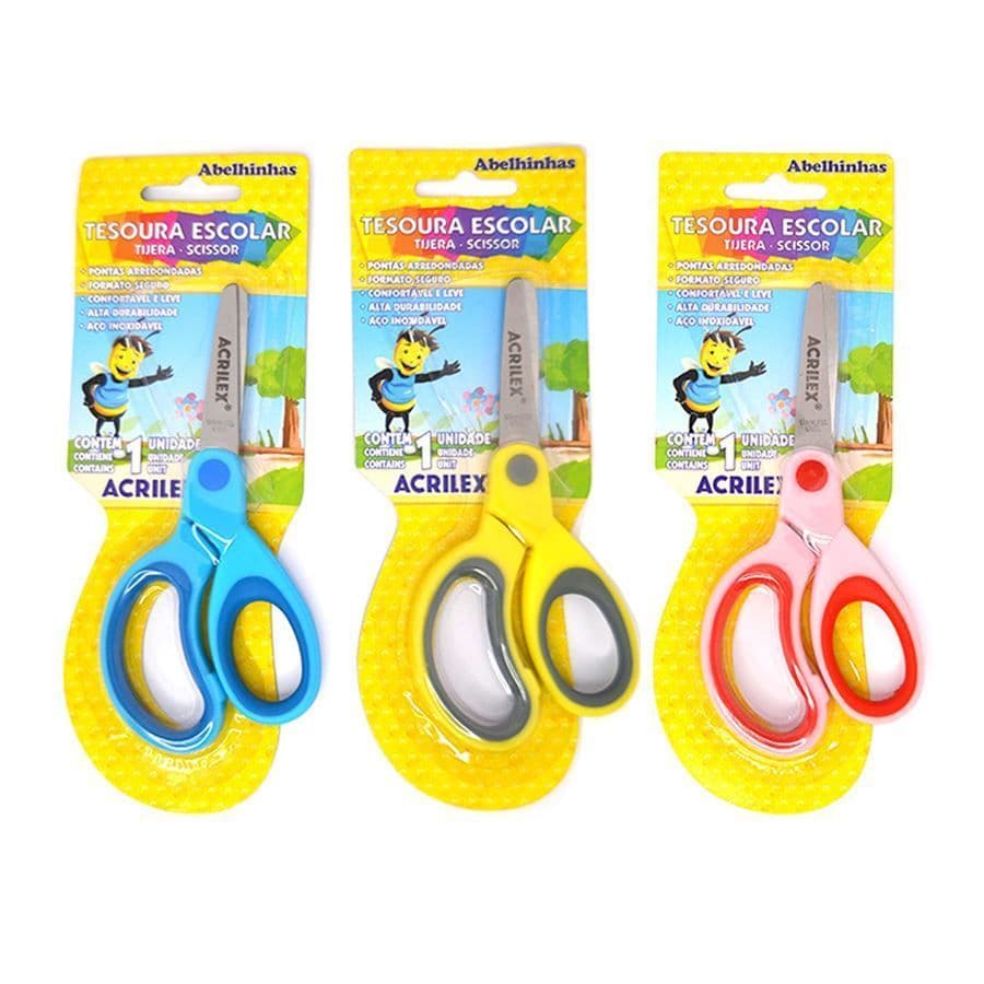 Tesoura Escolar 13cm Acrilex Bicolor