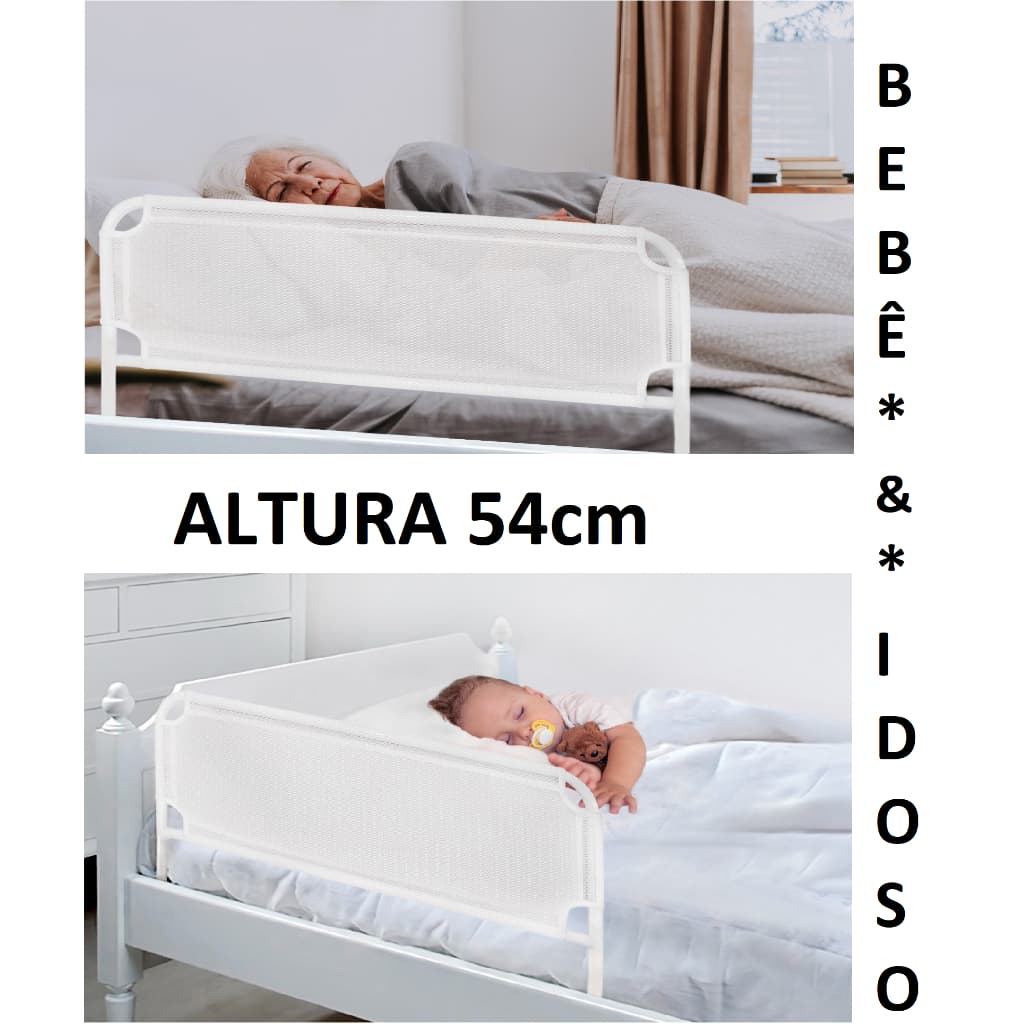 Grade De Cama Com Tela de Proteção Para Crianças e Idosos Cama Normal Ou Box (G)
