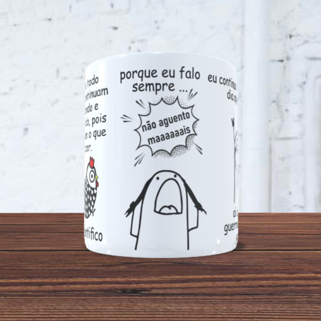 Caneca de porcelana galinha da angola TÔ FRACO