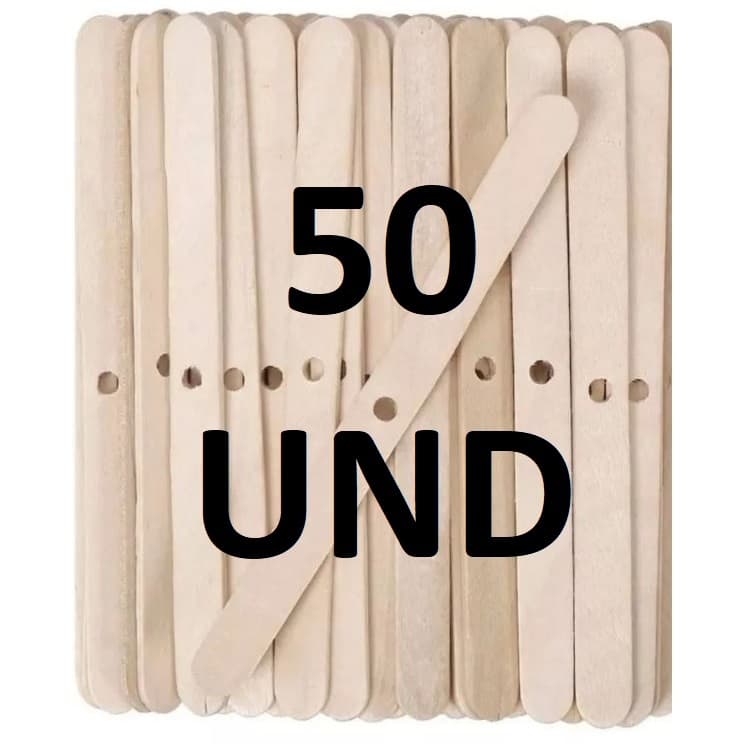 Centralizador de Madeira para Pavio de Velas Artesanais - Kit 50 Unidades