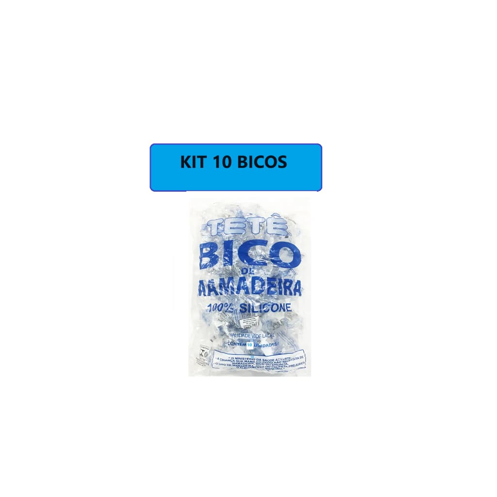 Kit  10 Bicos De Mamadeira RedondoTransparente 100% Silicone Com Marcação Para Fazer o Furo