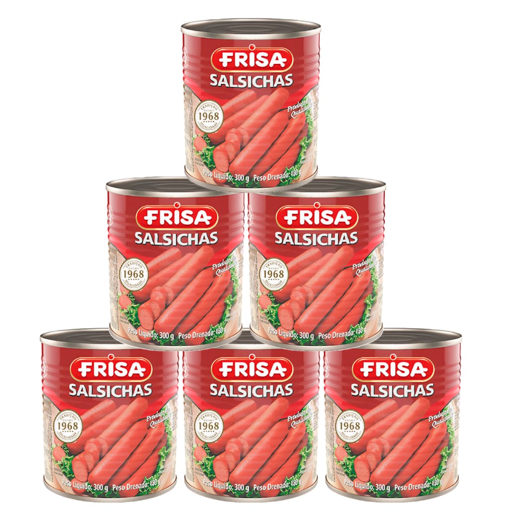 Kit 6 Salsichas Tipo Viena Em Lata Frisa