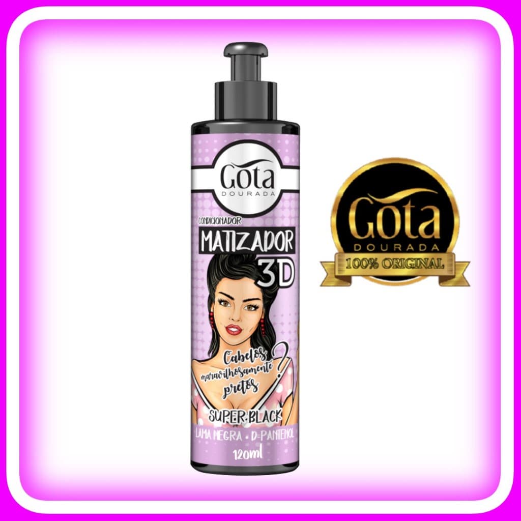 Condicionador Matizador Tonalizante 3D Super Black Gota Dourada 120ml
