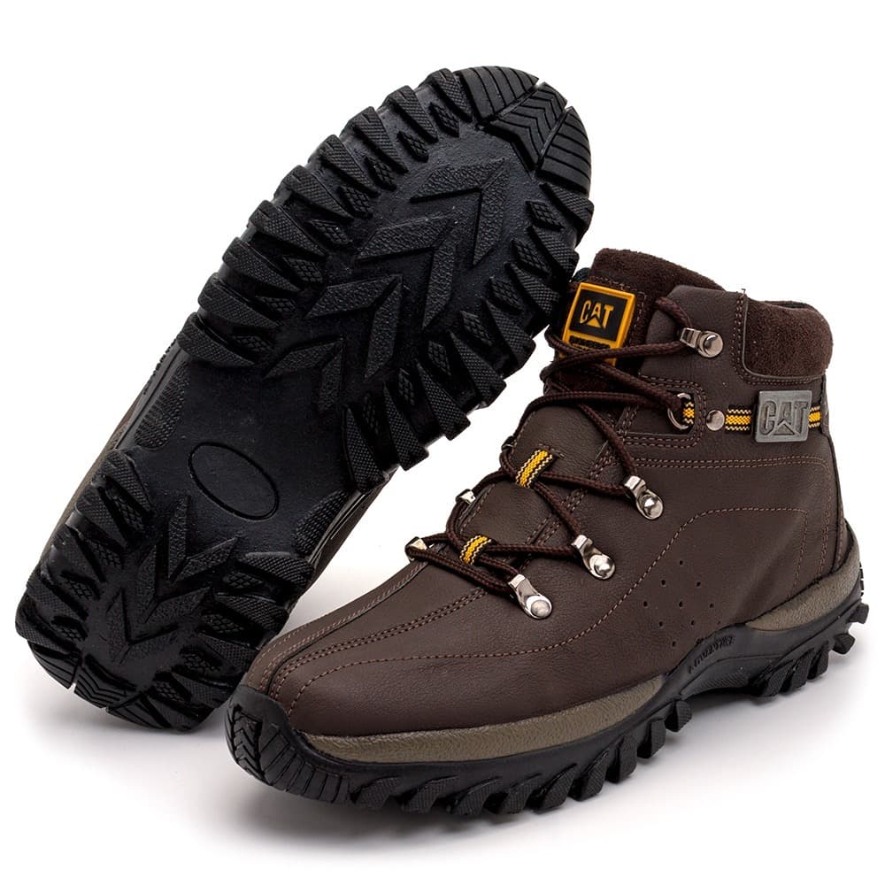 Bota Para Trabalho Botina Coturno Caterpillar Adventure Resistente Sola Borracha Costurada