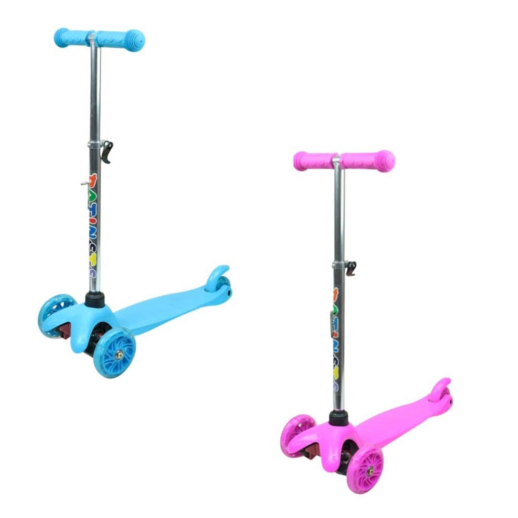 Patinete De Metal 03 Rodas Com Leds Até 40kg