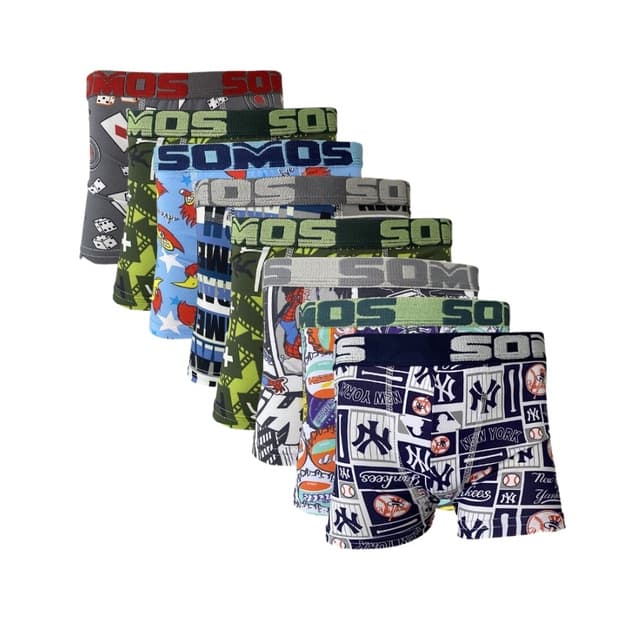 Kit 10 Cuecas Boxer Microfibra Infantil C/Forro 100% Algodão Estampas Variadas