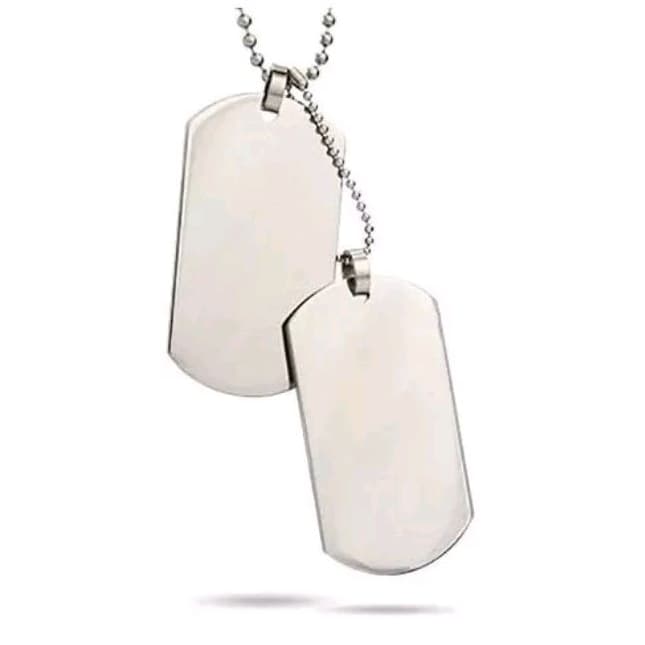 Corrente Placa Indefinição Exércíto Dog Tag Em Aço Inox Masculino 60Cm De comprimento