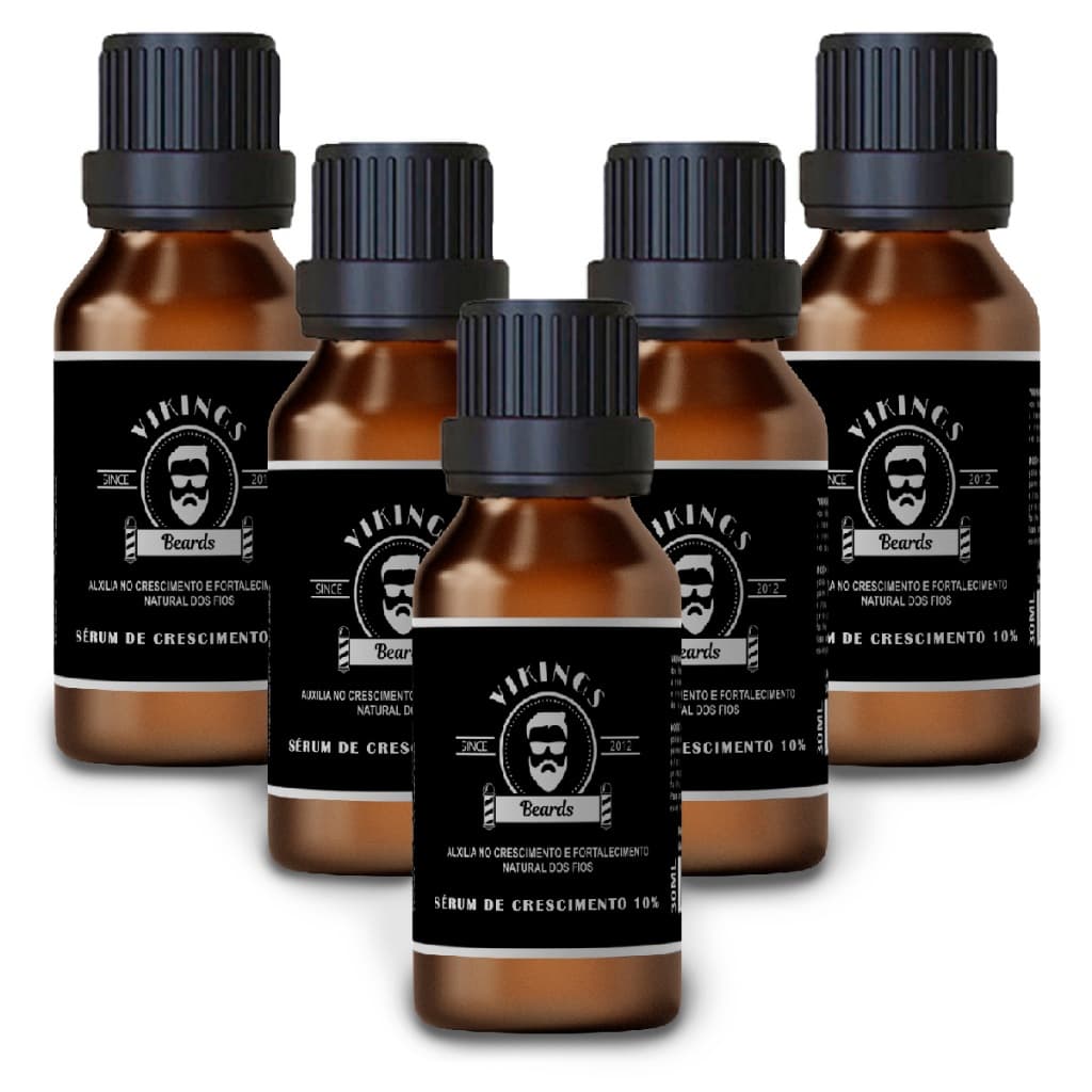 Kit 5 Serum de Crescimento Cabelo e Barba 10%