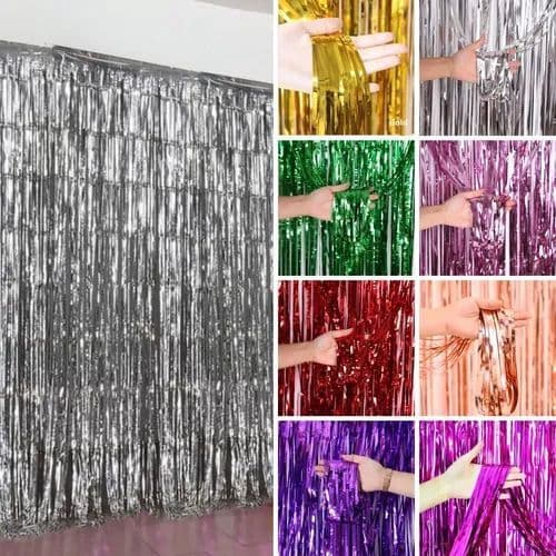Kit 2 Cortinas Metalizadas Coloridas Decoração Festas
