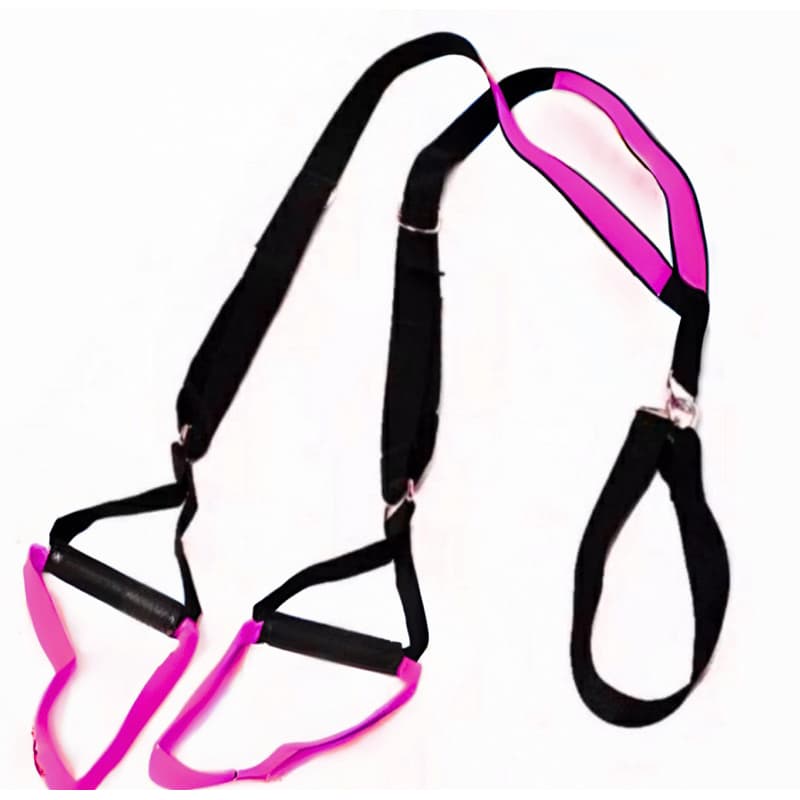 Fita para Treino Suspenso tipo TRX Rosa Crossfit Pilates Yoga Fisioterapia Funcional Musculação Exercícios Saude
