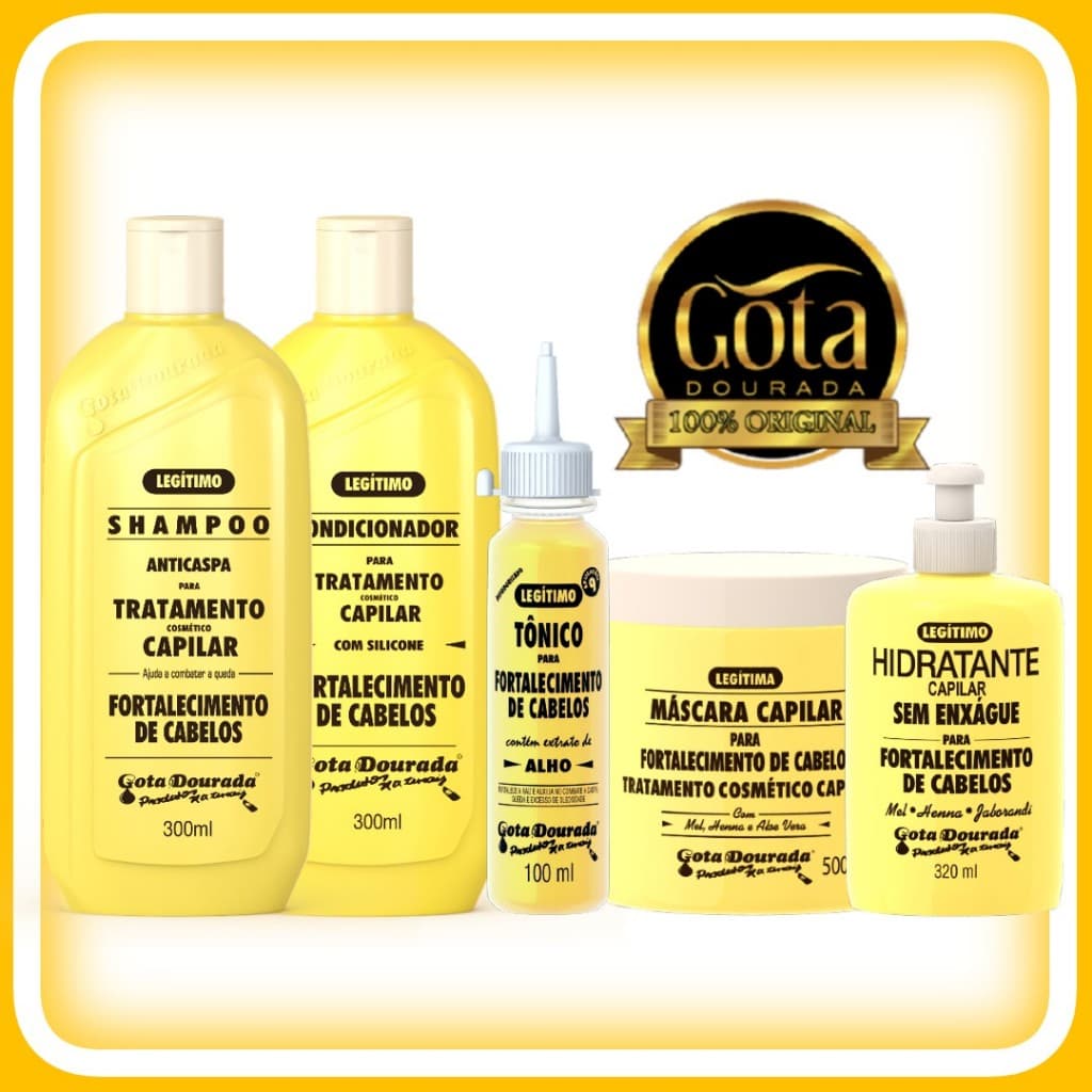 Kit Gota Dourada Fortalecimento Tradicional Alho com 5 Produtos