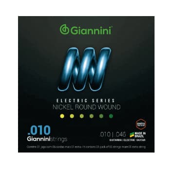 Encordoamento Com Revestimento Em Níquel Guitarra 0.010 - Giannini GEEGST10