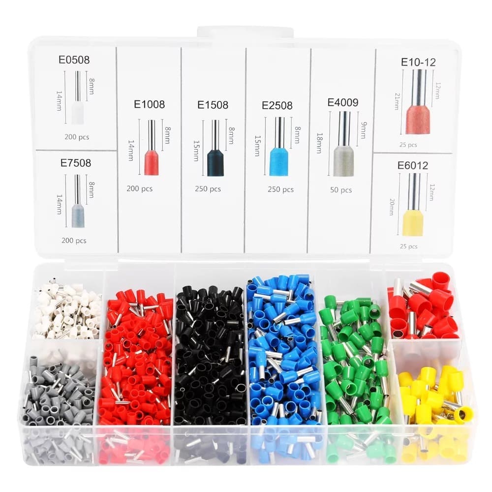 Kit 1200 Peças Terminal Tubular Ilhos Até 10mm Variados ou Kit 400