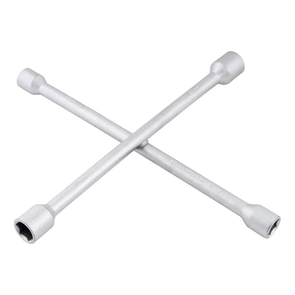 Chave de Roda Tipo Cruz Cromado 4 Pontas 17 x 19 x 21 x 23mm