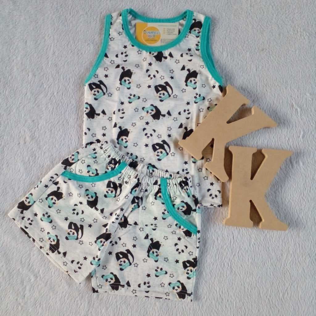 Pijama infantil e juvenil criança menino modelo regata tamanho baby até 12 anos