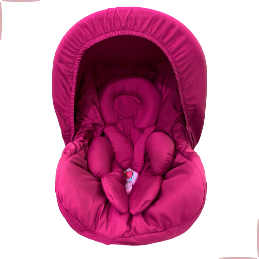 Kit Bebê Conforto Pink Capa Apoio Corpo Capota 5 Pçs Galzerano Cosco Burigotto Tamanho Universal