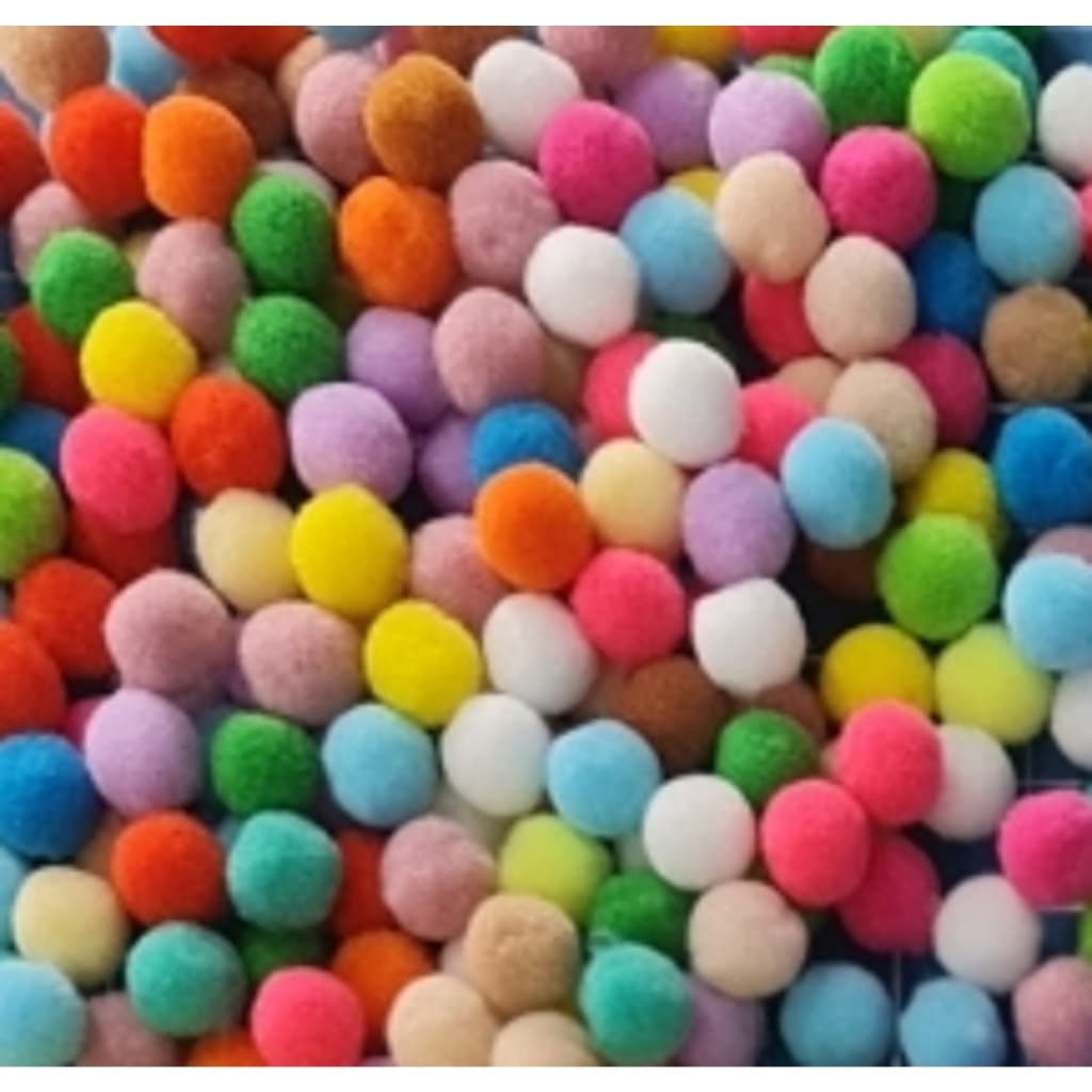 Mini Pompom 1cm Liso Para Artesanato Multicolorido 200 Unidades