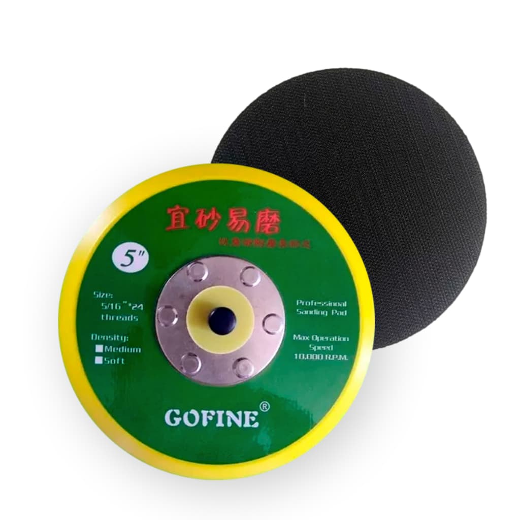 Suporte Base com Velcro de Lixa 125mm 5 Polegada para  Lixadeira Pneumática Sem Furo