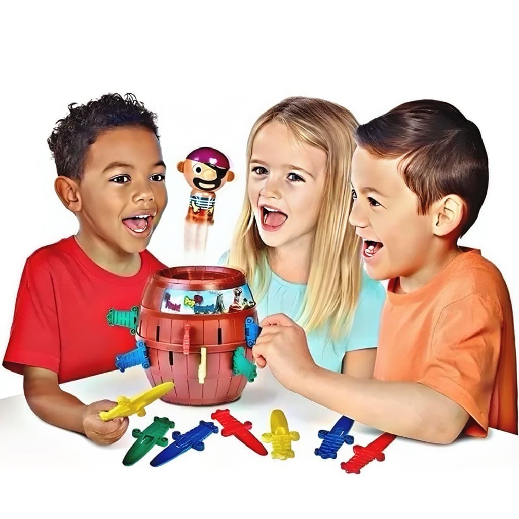 Brinquedo Infantil Pula Pirata Original Grande Jogo Tabuleiro Educativo Mesa Barril Menino Menina