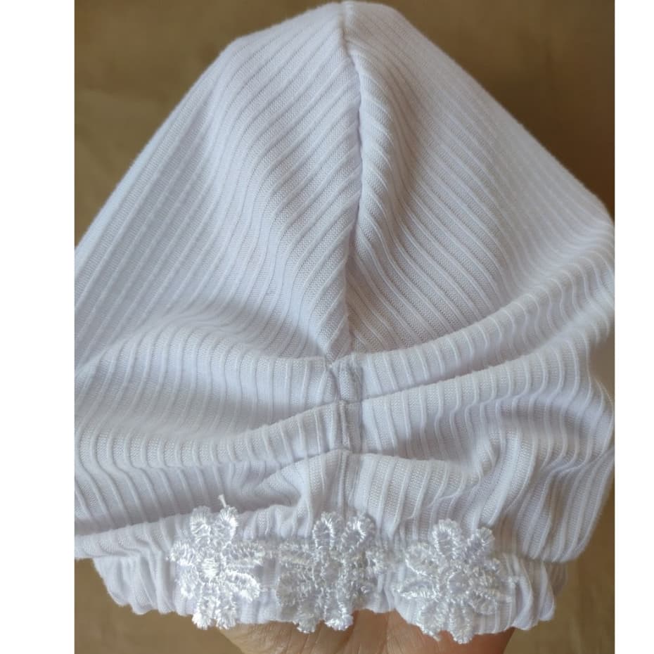 Touca / Turbante Feminina Umbanda Candomblé de Malha Branco 2