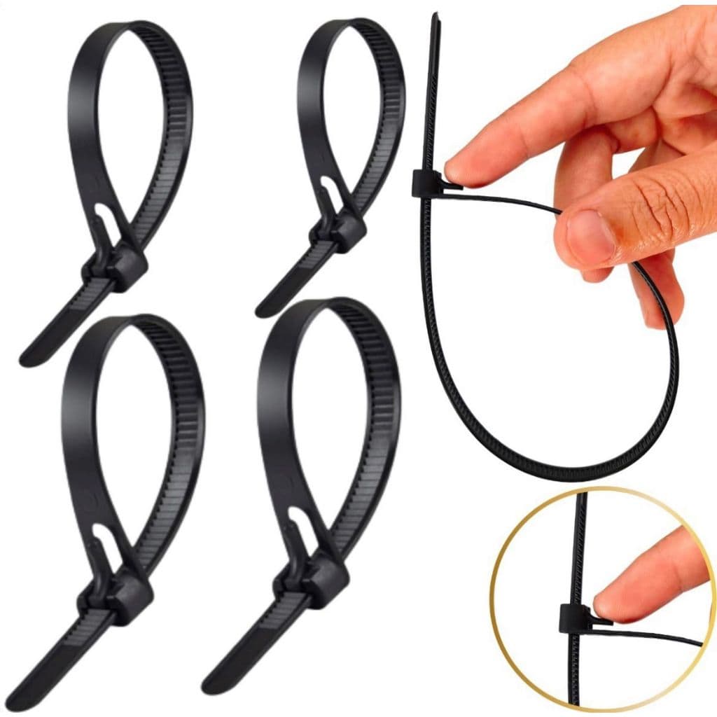 ABRACADEIRA DE NYLON ENFORCA GATO REUTILIZAVEL PRETO COM 50 PECAS 7,6 X 200 MM