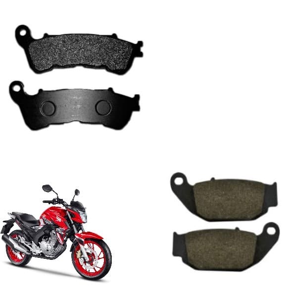 Pastilhas de Freio Dianteiro + Traseiro Moto Cb 250 Nova Twister Cbs Abs