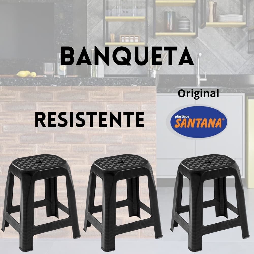 Banqueta Plástico Resistente Banco