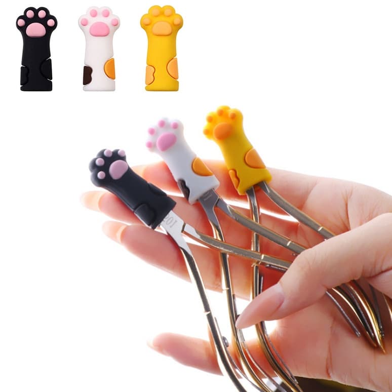 Kit 6 Capas Protetoras de Alicate Unha Formato Patinha de Gato Silicone