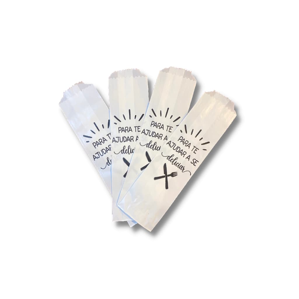 Saco De Papel Branco Saquinho Para Talher 7x27 C/2000 Un