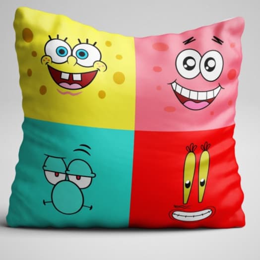 Capa de  almofada BOB esponja 40x40cm, desenho bob esponja decoração Bob esponja