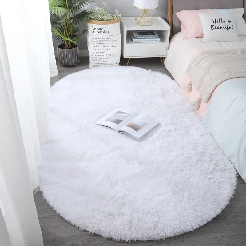 tapete passadeira oval larga 2m x 80cm branco antiderrapante antialérgico sala quarto