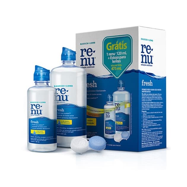 Kit Renu 475ml ( 355 + 120 ML ) + Estojo - Solução de Limpeza Para lentes de Contato
